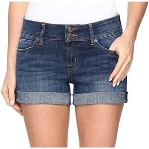 Hudson Croxley Mid Thigh Denim Cuff Short in Icon. Size 26